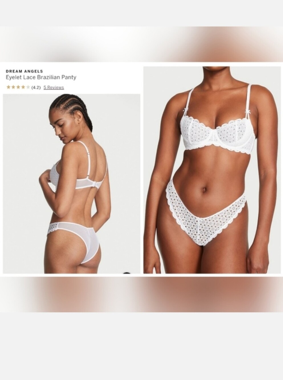 Victoria's secret dream Angel's very sexy eyelet lace Brazilian panty LARGE